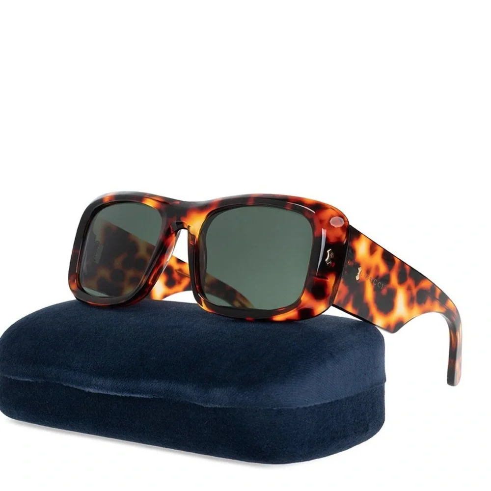 New Authentic Gucci GG1080S 003 Eyewear Rectangular Frame Sunglasses
